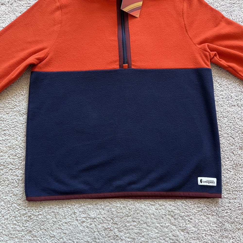 Cotopaxi Amado 1/2 Zip Fleece Pullover Womens M Orange Colorblock Lightweight - Picture 3 of 12